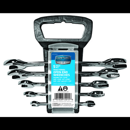 CENTURY DRILL & TOOL Wrench Set Open-End Fractional 5Pc 72915